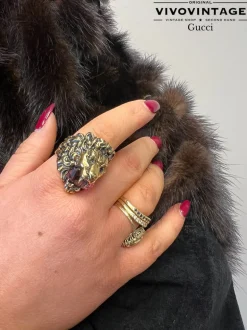 Anello Gucci testa di leone
