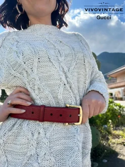 Cintura Gucci rossa Tg 42