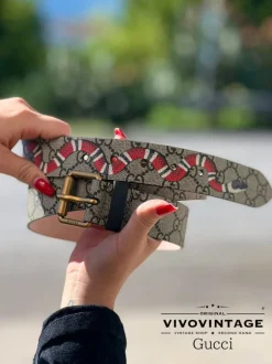 Cintura Gucci Supreme serpente tg 50