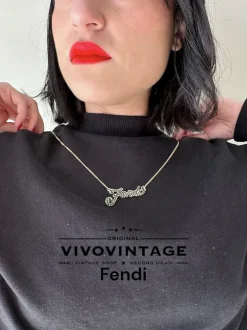 Collana Fendi strass
