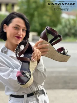 Espadrillas con zeppa Burberry