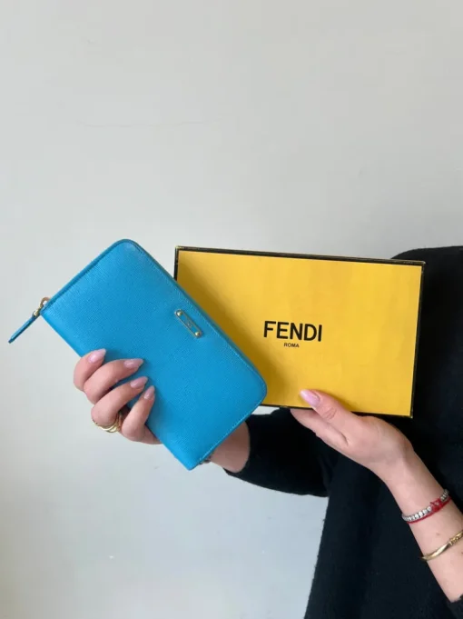 Portafoglio Fendi turchese