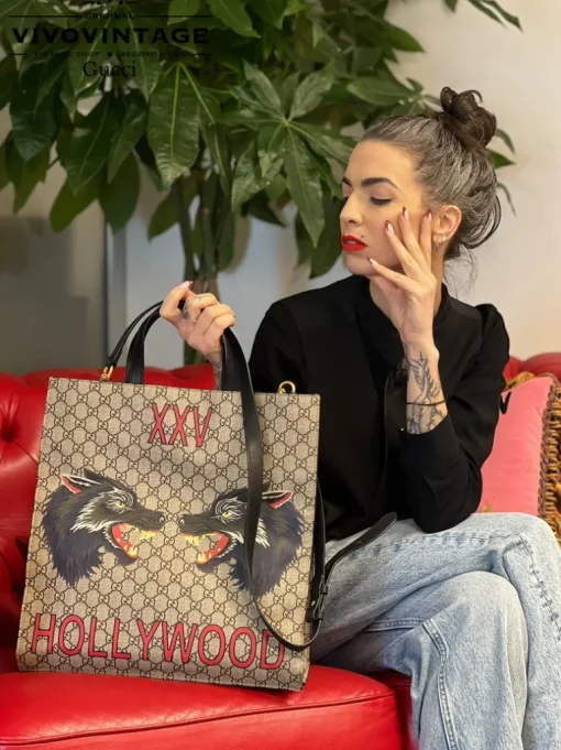 Sac Plat Gucci lupo