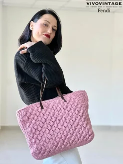 Shopper Fendi uncinetto