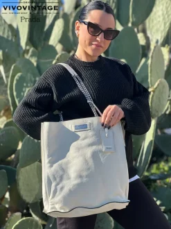 Shopper Prada bianca
