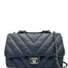 Stitched Chevron Calfskin Chain Flap Chanel