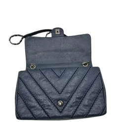 Stitched Chevron Calfskin Chain Flap Chanel