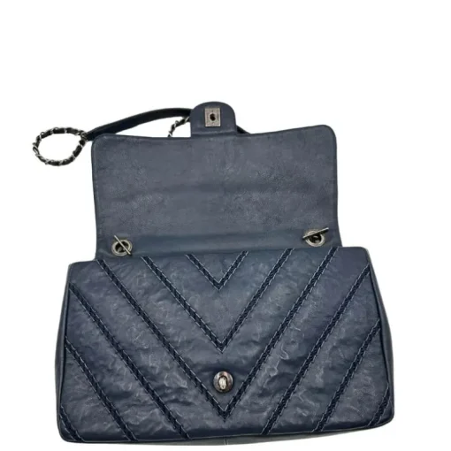 Stitched Chevron Calfskin Chain Flap Chanel