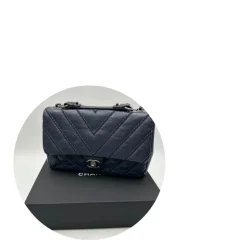 Stitched Chevron Calfskin Chain Flap Chanel