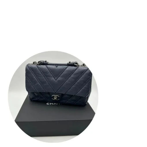 Stitched Chevron Calfskin Chain Flap Chanel