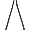 Tracolla amovibile in pelle nera con hardware argentato