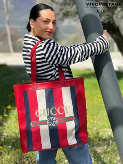 Sac plat Gucci righe